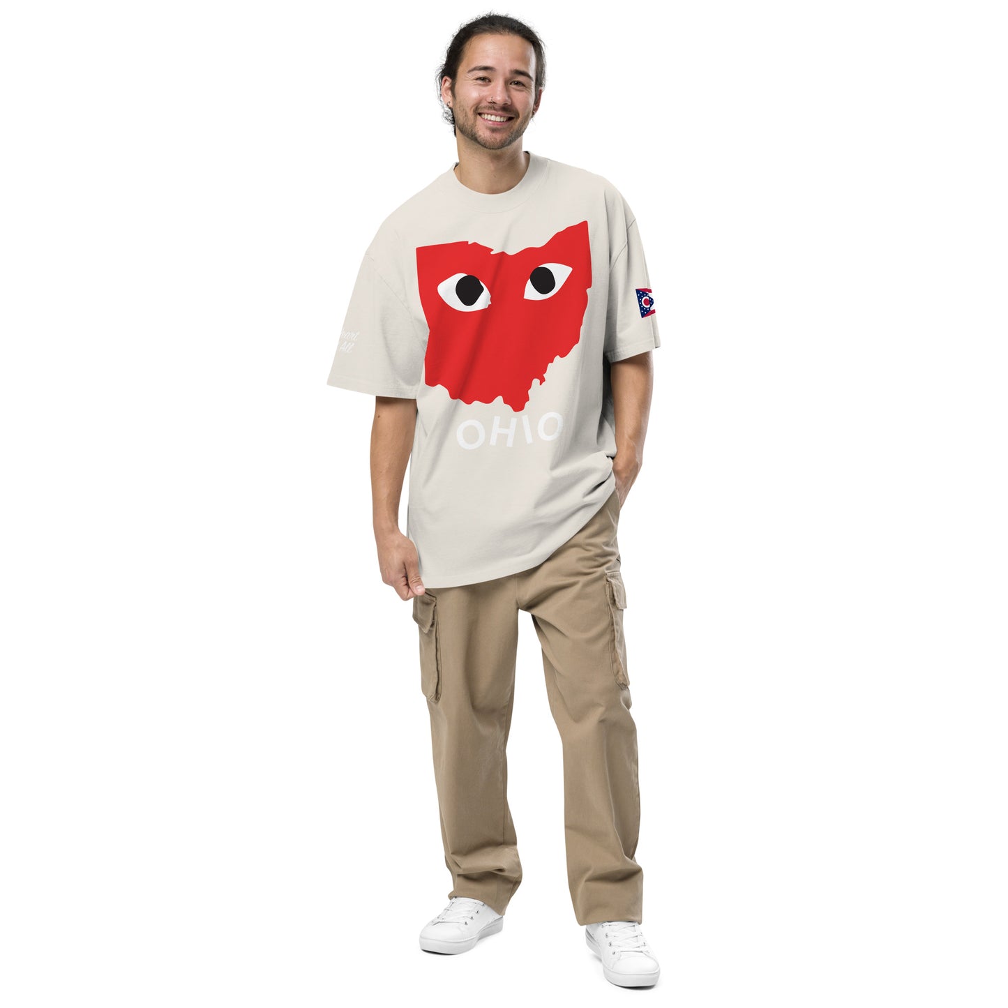 Ohio Eyes Oversized Faded T-shirt